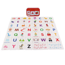Rote Alphabet Karten Aus Holz, Lernspiel Für Vorschulkinder