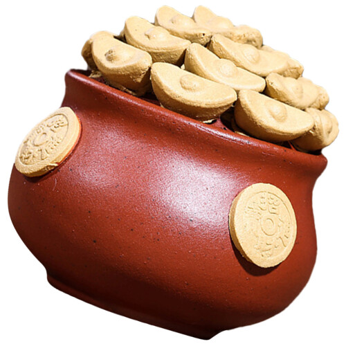 2Pcs Multipurpose Cornucopia Statue Clay Tea Pet Tea Table Decor