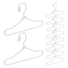 110Stk Kompakte Kleine Metall Puppenkleiderbügel Weiß Für Dolls