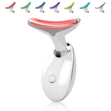 LED Face Massager with Heat Therapy, 7 Color Red Light Facial Device for Face and Neck Skin Tightening