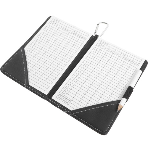 5Sets Schwarzes PU Golf Score Notizbuch Und Tragbar 1