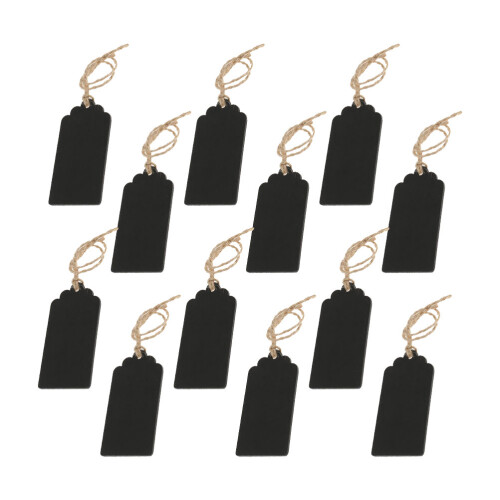 40Pcs Wooden Blackboard Message Board Hanging Ornament Double Side