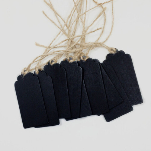 40Pcs Wooden Blackboard Message Board Hanging Ornament Double Side 2