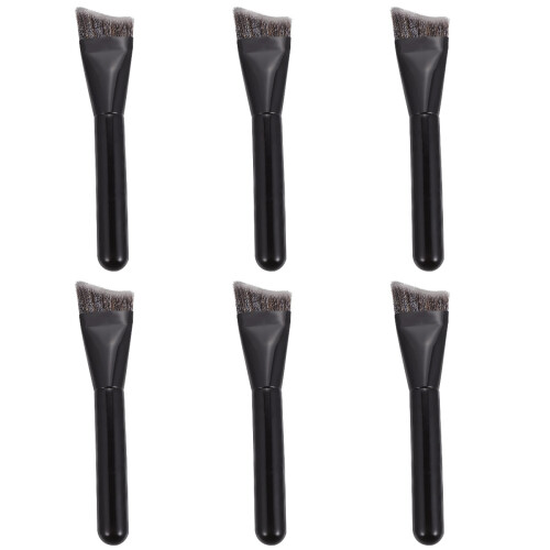 6Pièces Pinceaux Contour Noir Manche Bois Durable 1