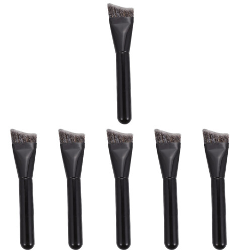 6Pièces Pinceaux Contour Noir Manche Bois Durable 2