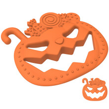 3Pièces Anneaux Dentition Bébé Silicone Orange Pour Halloween