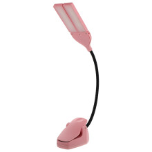 1St Compacte Roze LED Clip Lamp Voor Studeren En Pianospelen