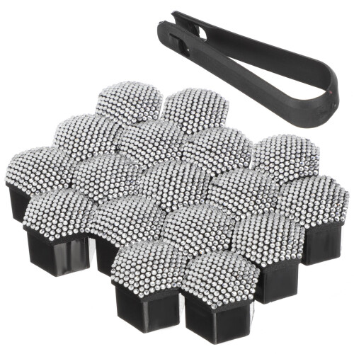 100Pièces Caches Écrous Argentés Roue Auto Design Bling Protection Vis