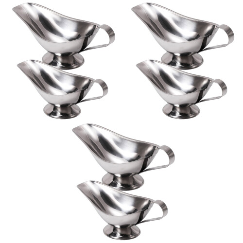 6Pièces Bateaux À Sauce Argentés Acier Inoxydable Usage 2