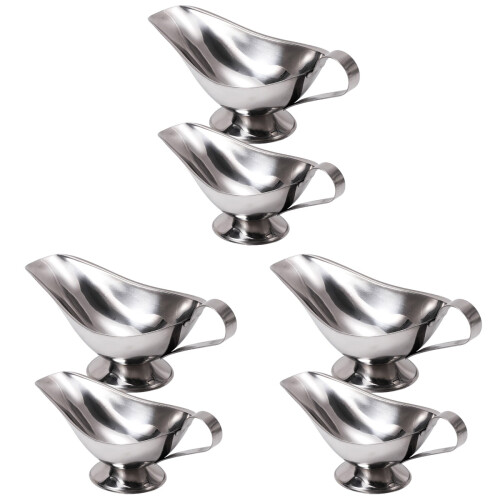 6Pièces Bateaux À Sauce Argentés Acier Inoxydable Usage 1