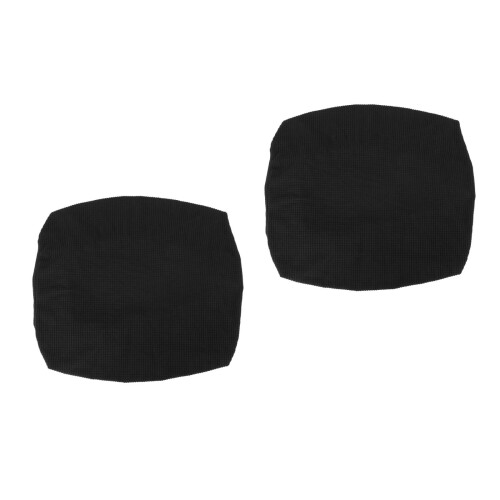 2Pièces Protection Housse Banc De Piano Élastique Couleur Unie Noire 2