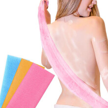 Exfoliating Bath Towel Back Scrubber for Shower, Long Nylon Korean Body Scrubber 3 Pack