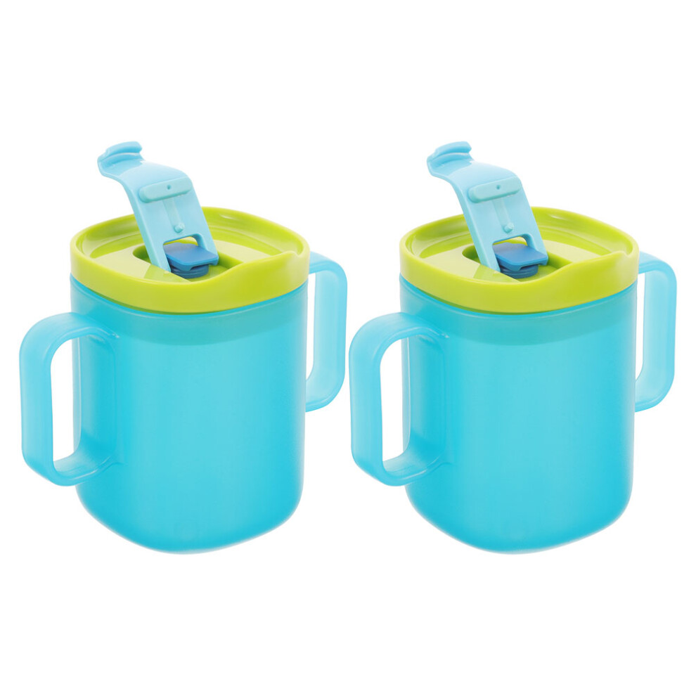 8Pcs Spill-Proof Sky- Silicone Handle Drinking Cups For Adults Blue Inoomp
