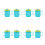 8Pcs Spill-Proof Sky-Blue Silicone Handle Drinking Cups for Adults 7
