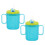 8Pcs Spill-Proof Sky-Blue Silicone Handle Drinking Cups for Adults 2