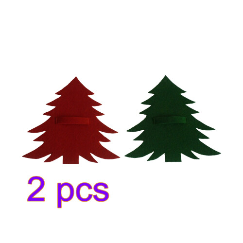 2 Pieces Cutlery Set Silverware Holder For Table Xmas Tree Holders 2