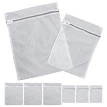 40Pcs White Mesh Laundry Bags Zippered Clothes Washer Pouches
