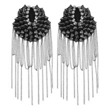 2Pcs Iron Badge Tassel Epaulettes Shoulder Jewelry for Costume Fashion