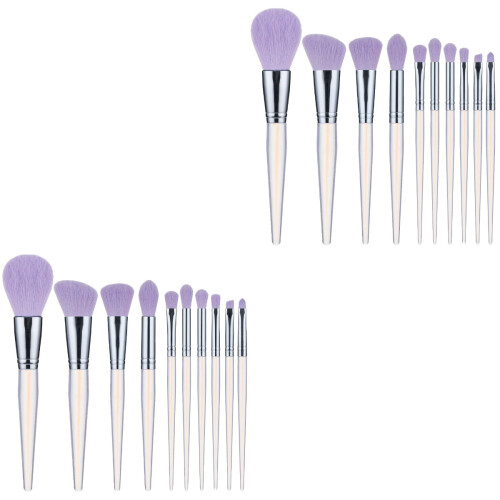 20Pcs Purple Cosmetic Makeup Brushes Artificial Fiber Face Tools 2