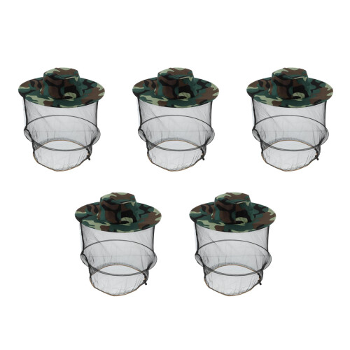 5Pcs Beekeeping Protective Hat with Mesh Veil Lightweight Cotton Blend 1