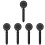 5Pcs ABS Bathroom Shower Head Black Handheld Pressurized Spray Nozzle 5
