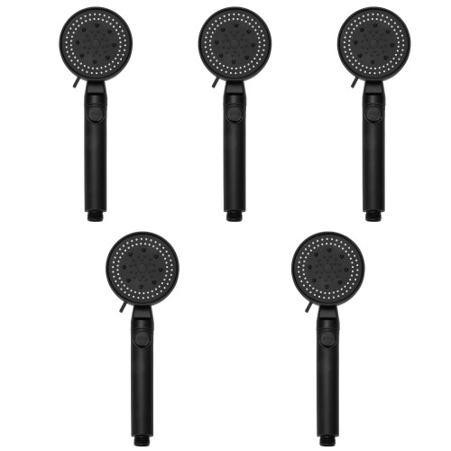 5Pcs ABS Bathroom Shower Head Black Handheld Pressurized Spray Nozzle 2