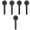 5Pcs ABS Bathroom Shower Head Black Handheld Pressurized Spray Nozzle 4