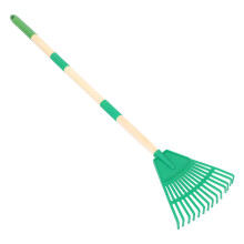 2Pcs Ergonomic Plastic Garden Rake Green Small Flexible Leaf Cleanup
