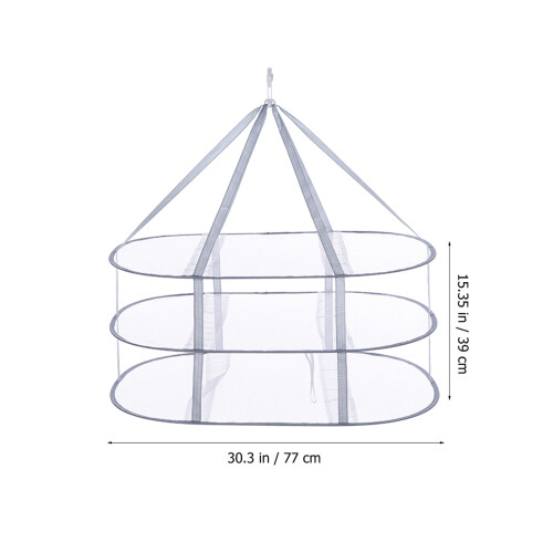 4Pcs White Folding Hanging Dryer 3-Tier Drying Rack for Home Use 1