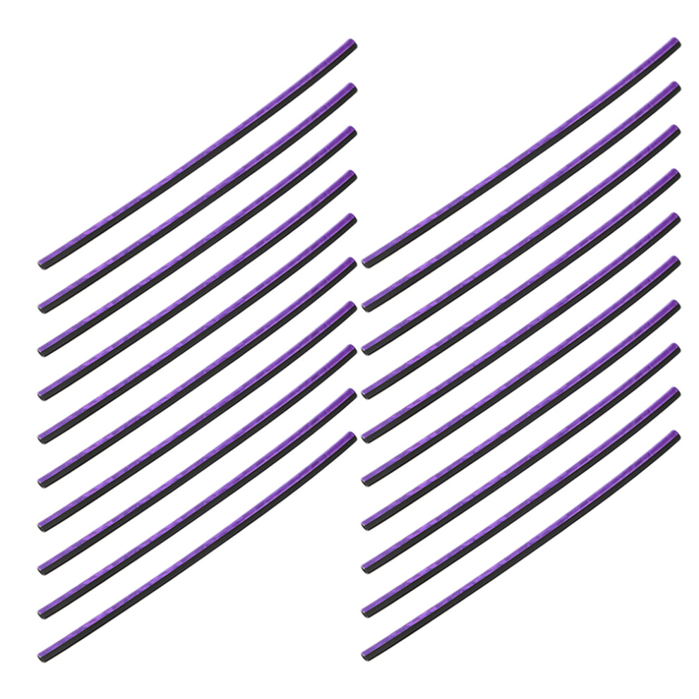 60Pcs Car Interior Moldings Soft Rubber Vent Decorative Strips Purple 3322160135543