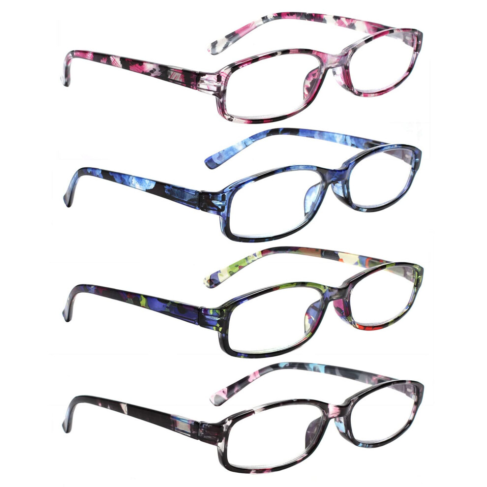 Reading Glasses for Women 1.25 Blue Light Blocking MultiColor Pack with Spring Hinge Comfort