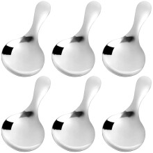 5PCS Mini Stainless Steel Spoons, Small Coffee Scoops with Short Handle for Espresso Dessert Tea