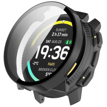 Screen Protector and Watch Case for SUUNTO Vertical 2, Tempered Glass, ScratchResistant, Black
