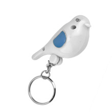 Whistle Key Finder with LED Light, Smart Voice Control Keychain for Keys and Small Items, White