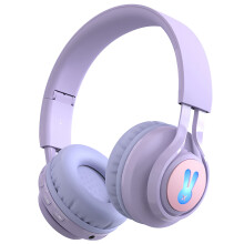 Kids Bluetooth Headphones with Mic, 85dB Volume Limit, Hearing Protection, Wireless and Wired, LED Light, Purple