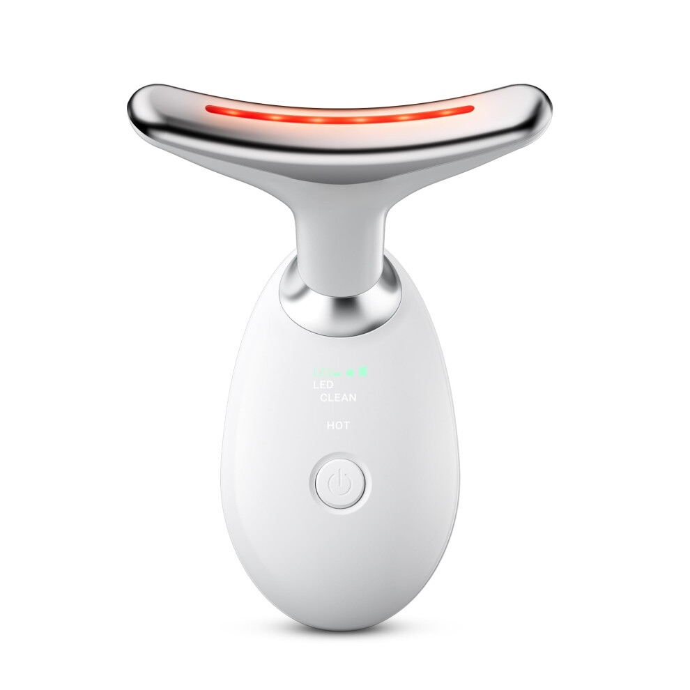 White Electric Face Lifting And Neck Firming Device With Wrinkle Removal Technology, Rechargeable
