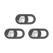 Cute Cat Webcam Cover with Adjustable Slide for Laptop Phone Tablet Privacy Protection 3pcs