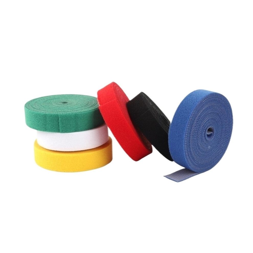 Yellow Cable Management Tape 2Cm X 5M Reusable Nylon Hook And Loop Strap Cuttolength For Cords 9113335730762