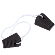 Actiasgear 2pc Heavy Duty Black Rubber Wheel Chock Set with Rope