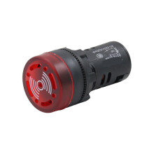 22mm Panel Mount Alarm Buzzer with Bright LED Flash, Intermittent Sound, 12V 24V 220V
