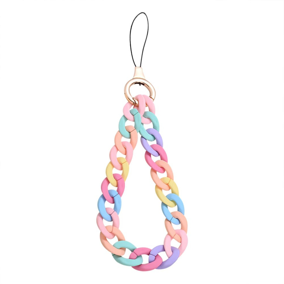 Colorful Acrylic Phone Charm Bracelet Wrist Strap For Women, Pastel Chain Lanyard For Case 9053599197812