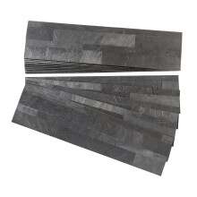 Peel and Stick Stone Tile Backsplash Charcoal Slate Kit 15 sq ft Easy DIY No Grout Needed