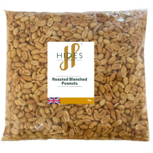 Hides Fine Foods - Unsalted Roasted & Blanched Peanuts - 1kg - GMO - Free - Suitable for Vegetarians - Baking - Desserts - Cakes - Cookies - Cooking -