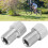 2 pezzi Adattatore per valvole Presta-Schrader Argento 15x9.5mm 15