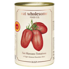 Eat Wholesome San Marzano Tomatoes DOP, 400g (Pack of 12) - Naturally Sweet, Good for Pasta Sauces, Pizza Sauces and More, Vegan, Non-BPA Lining, CO2