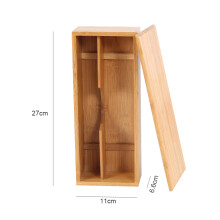 Bamboo Cutlery Storage Box Wooden Container 27x11x6.6cm