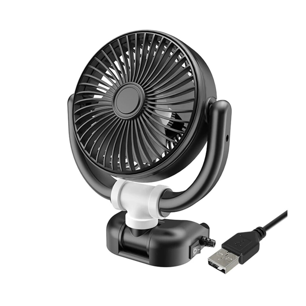 Car Cooling Fan 360 Rotation Low Noise Dashboard Clip On Ventilation For Summer Driving 9455672871532