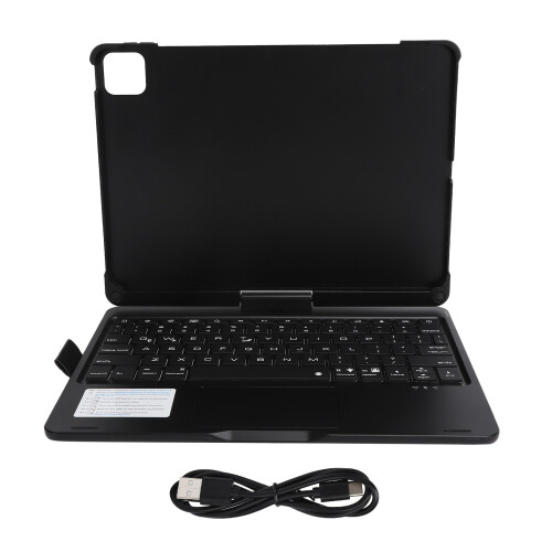 Teclado com controles de toque intuitivos para iPad Air 5/Pro de 4ª geração e 11 polegadas, capa com trackpad retroiluminado em arco-íris e
