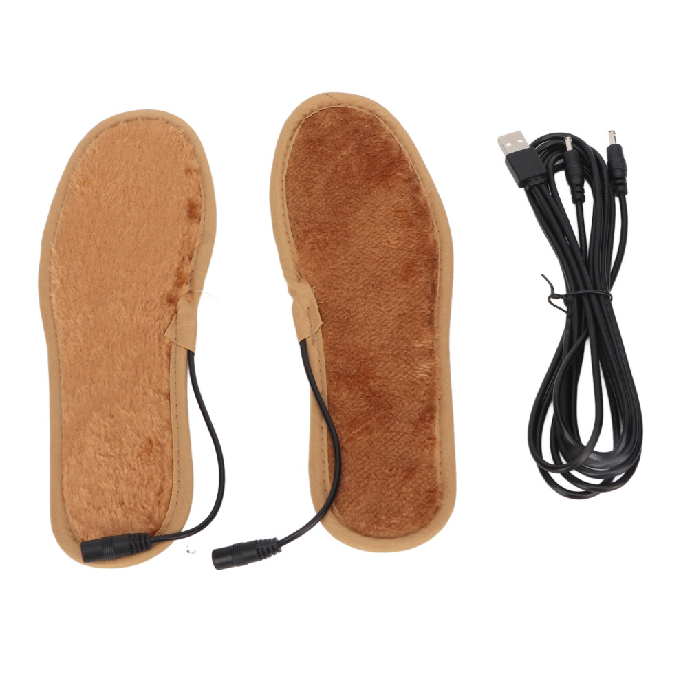 Heated Shoe Inserts USB Rechargeable, Hemmed Edges Large Heat Area Even Warming Insoles Suitable For Cold Weather Activities Such As Hiking Skiing