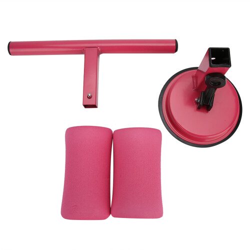 Compact Sit Up Device Dual Pole Abdominal Trainer Non Slip Stable Ergonomic Design Wide Application Space Saving Pink